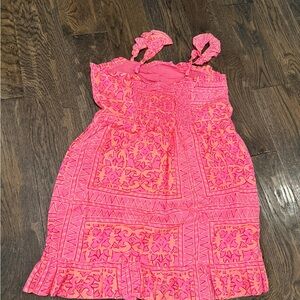Vineyard Vines Girls Hot Pink and Orange Dress